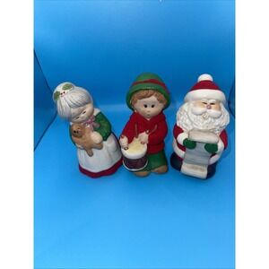 Jasco Winter Wonderland Santa Mrs Claus Elf Christmas Bell Figurines Set 4.5"